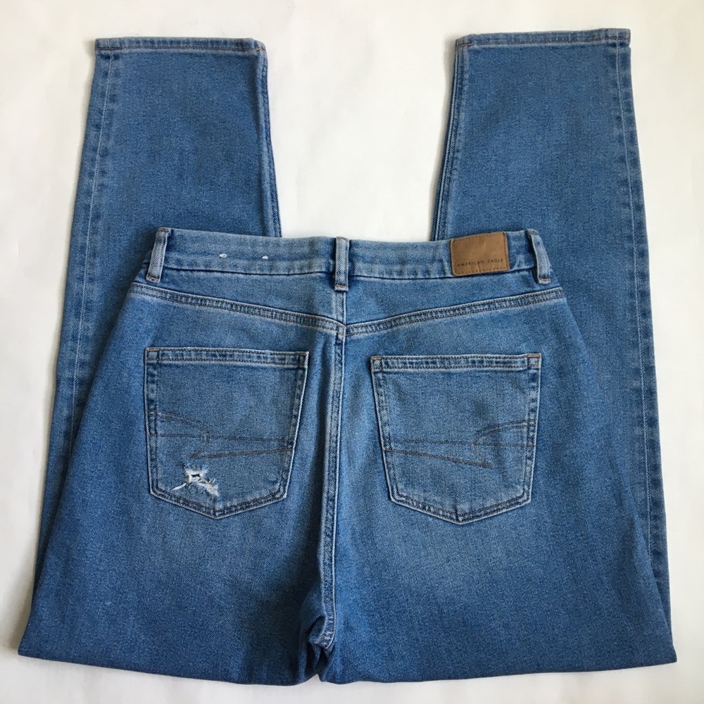 American Eagle Curvy Mom High Rise Blue Denim Jeans Size 8 Regular